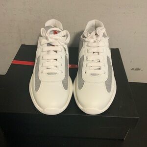 Prada White and Gray Sneakers for Casual Wear